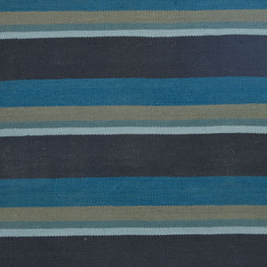 Silk Stripe Dhurrie Ocean Rug