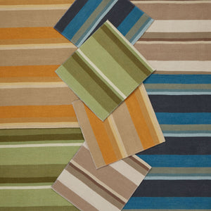 Silk Stripe Dhurrie Autumn Rug