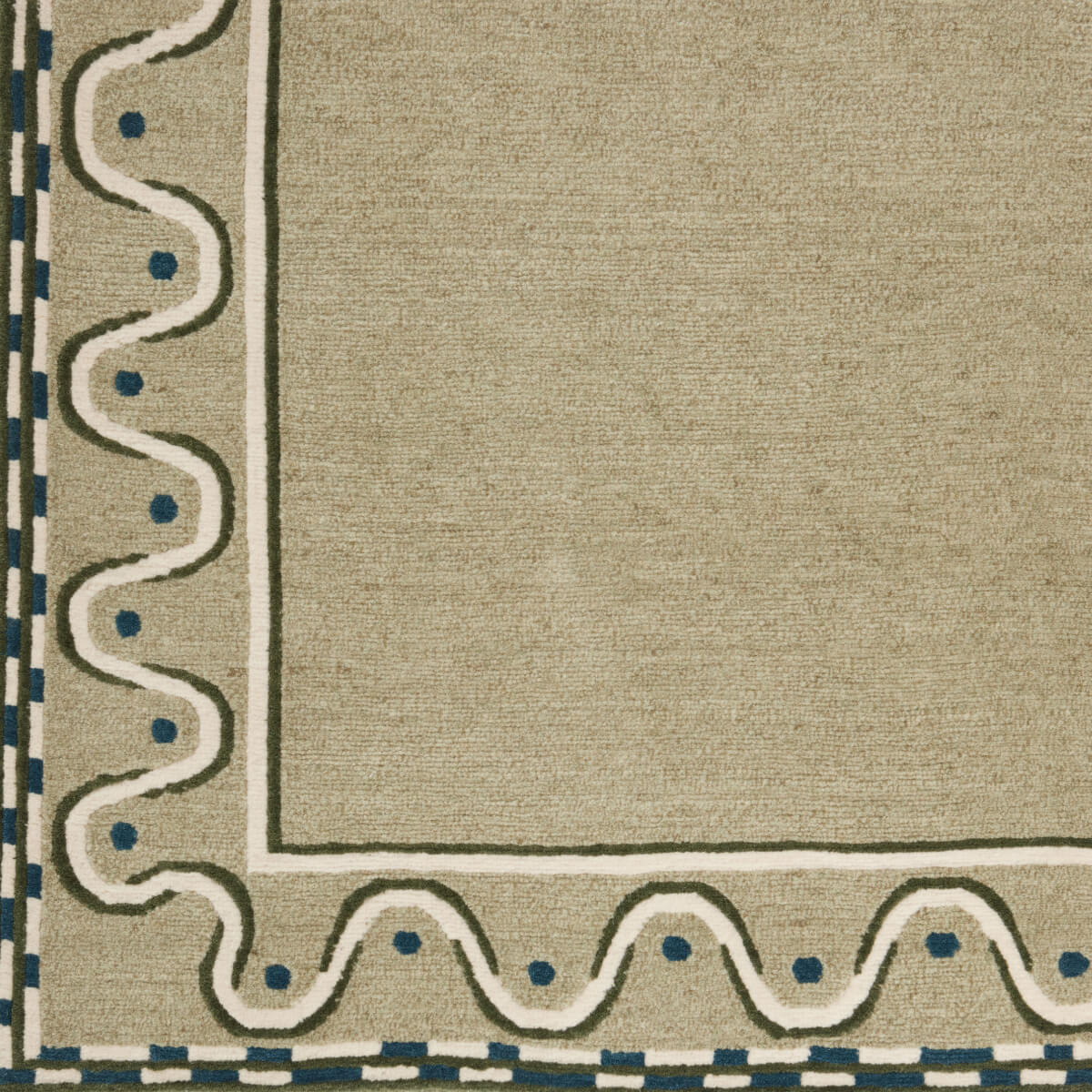 Squiggle Border Seaweed Rug