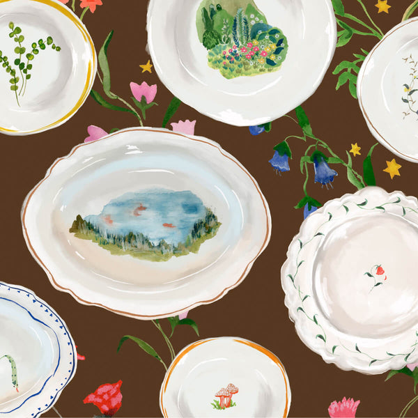 Tablescape Cocoa Wallpaper