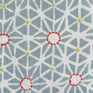 Taraka Slate Blue Embroidered Fabric