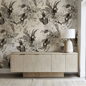 The Perfect Parrot Polly Noir Wallpaper