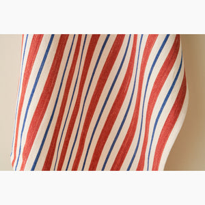 Three Stripe Terracotta & Blue Fabric