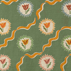 Tulips of Belgravia Green Fabric