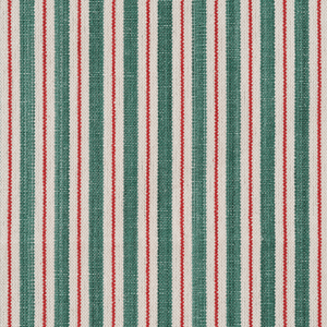 Two Tone Ticking Aqua and Red Fabric