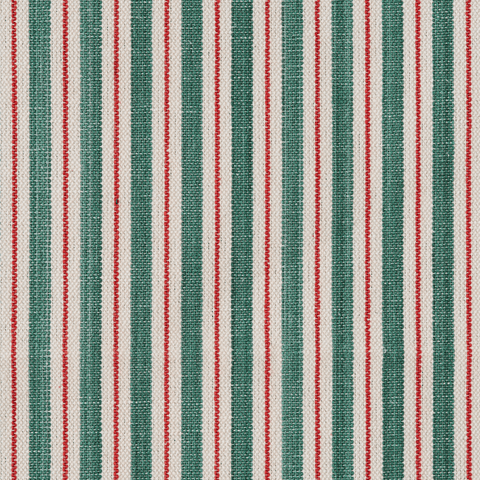 Two Tone Ticking Aqua and Red Fabric