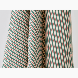 Two Tone Ticking Aqua and Red Fabric