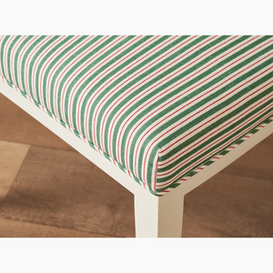 Two Tone Ticking Aqua and Red Fabric