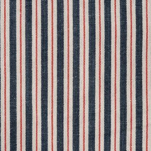 Two Tone Ticking Indigo and Red Fabric