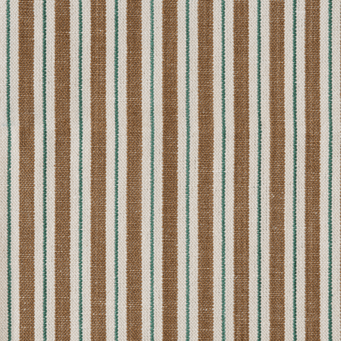 Two Tone Ticking Taupe and Aqua Fabric