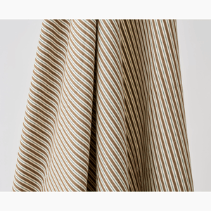 Two Tone Ticking Taupe and Aqua Fabric