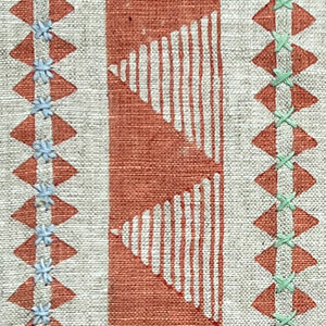 Una Coral Embroidered Fabric