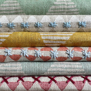 Una Teal Embroidered Fabric