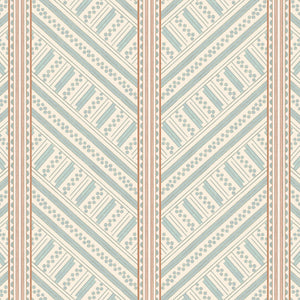 Vondel Cream and Blue Wallpaper