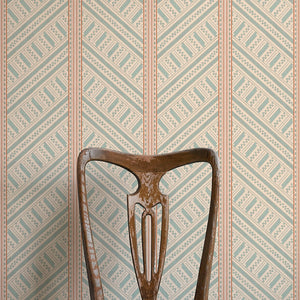 Vondel Cream and Blue Wallpaper