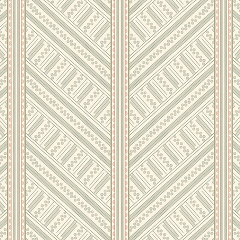 Vondel Cream and Sage Wallpaper