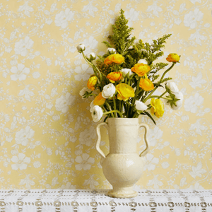 Watercolor Floral Buttermilk Wallpaper
