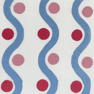 Wiggle Blue & Red Fabric