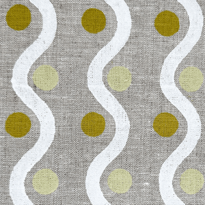 Wiggle White & Ochre Fabric