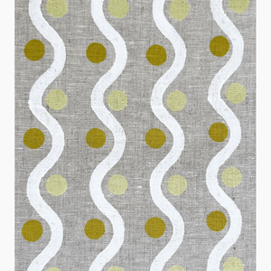 Wiggle White & Ochre Fabric