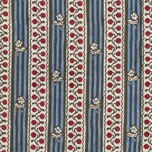 Woodland Rose Azure and Cranberry Fabric