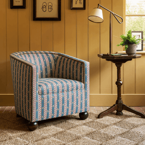 Woodland Rose Azure and Cranberry Fabric