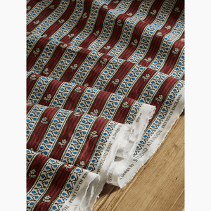 Woodland Rose Carmine and Lapis Fabric