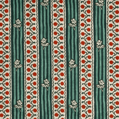 Woodland Rose Mint and Persimmon Fabric