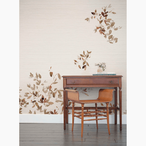 Woodlands Cedar Grasscloth Mural Wallpaper