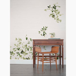 Woodlands Fern Grasscloth Mural Wallpaper