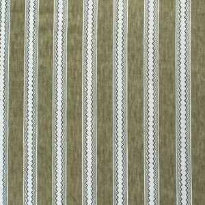 Pink, Lime Green Stripe On Cream Ticking Fabric