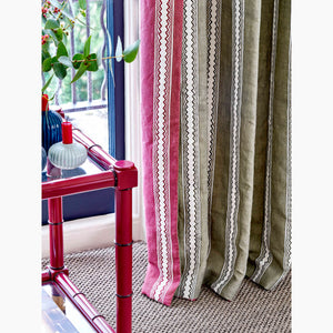 Zig Zag Stripe Moss Fabric