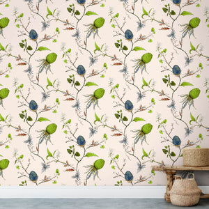Artichoke Vine Bisque Wallpaper