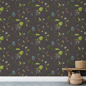 Artichoke Vine Espresso Wallpaper