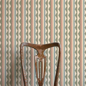 Bloomsbury Stripes Autumn Green Wallpaper