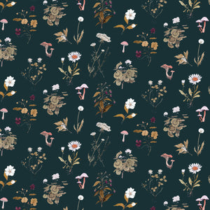 Botanical Dirty Teal Wallpaper