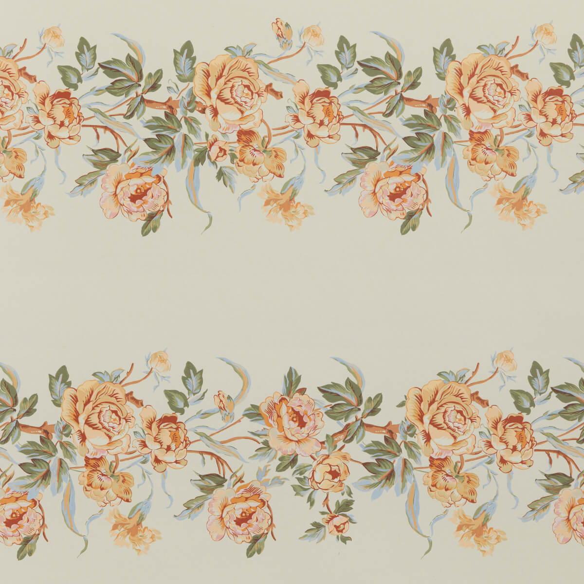 Botanical Stripe Cream Wallpaper