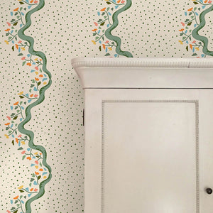 Chintz Caroline Green Wallpaper