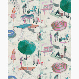 Dragon Fruit Beach Grasscloth Wallpaper