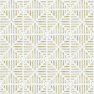 Envelope Stripe Bone Grasscloth Wallpaper