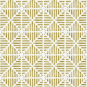 Envelope Stripe Ochre Grasscloth Wallpaper