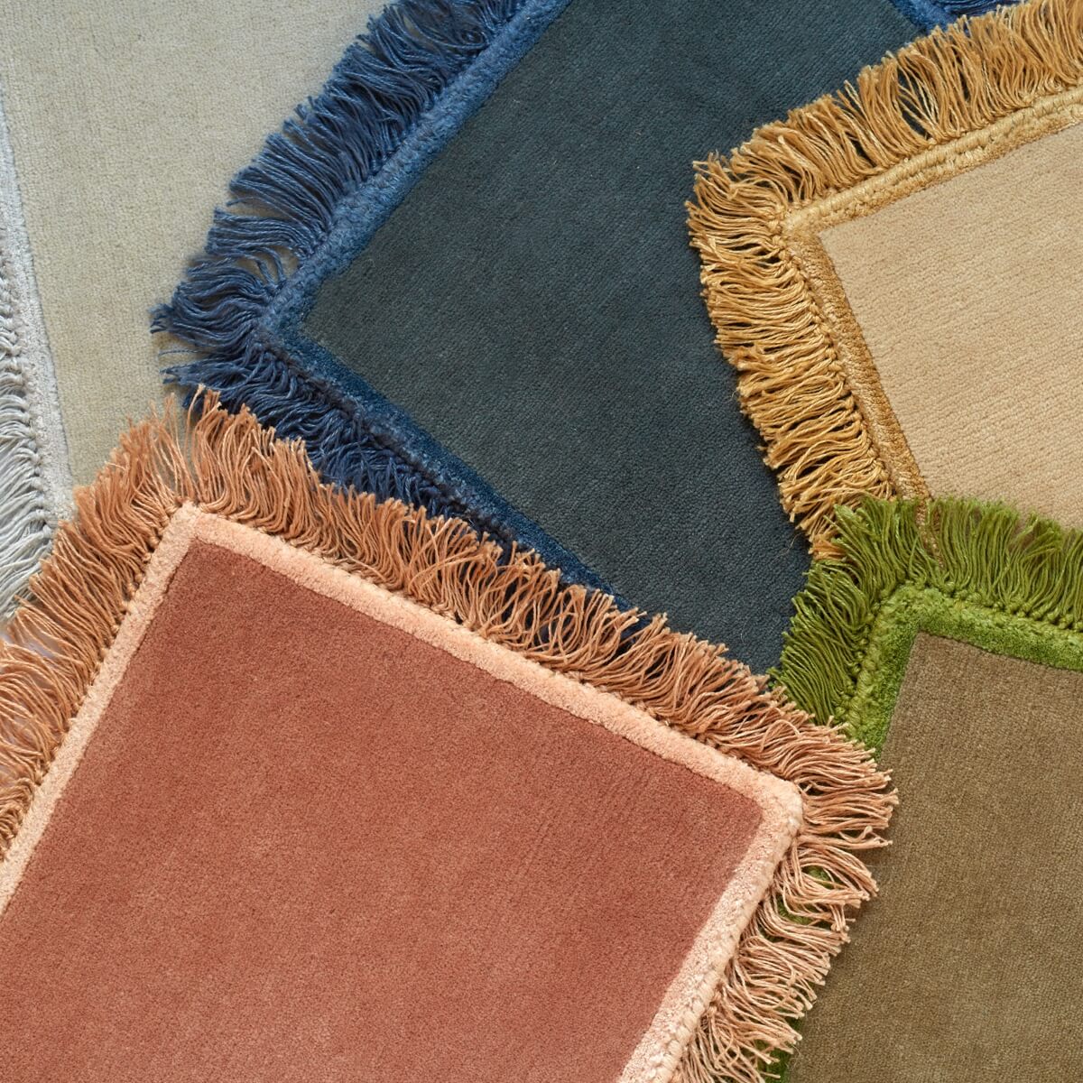 Fancy Fringe Seafoam Powder Rug