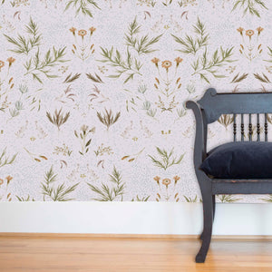 Farm Weeds Amber Wallpaper