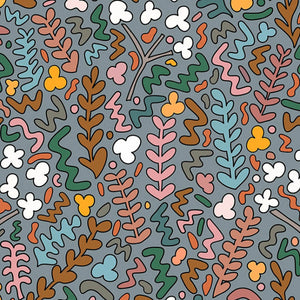 Fields of Joy Grey Wallpaper