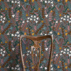 Fields of Joy Grey Wallpaper