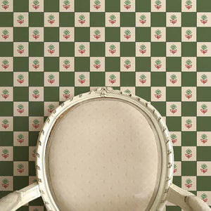 Indian Checks Green Wallpaper