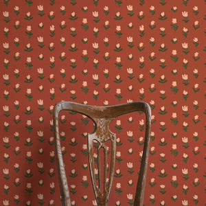 Little Wild Tulips Earthy Pink Wallpaper