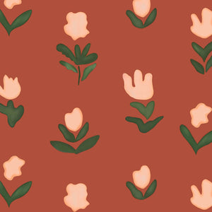 Little Wild Tulips Earthy Pink Wallpaper