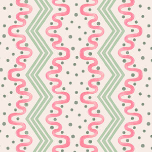 Madame Ziggle Green & Pink Wallpaper