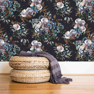 Midnight Garden Navy Wallpaper